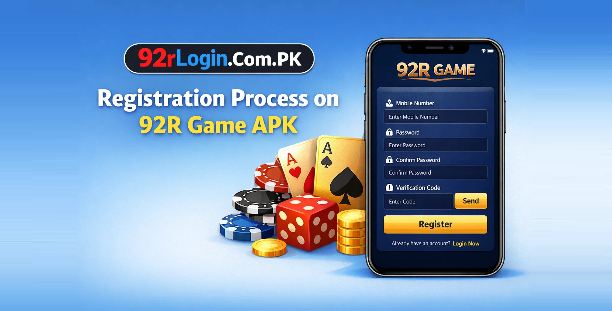 Registration Process on 92R Game APK